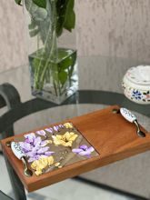 Tábua com Azulejo Único 15 x 15 cm e Alças em Porcelana